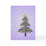Fleur de Lys Christmas Tree and Snow Greeting Card