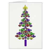 Fleur de Lys Christmas Tree Cards