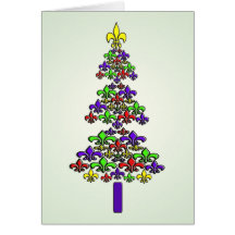 Fleur de Lys Christmas Tree Greeting Cards