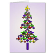 Fleur de Lys Christmas Tree Greeting Cards