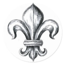 fleur de lys round stickers