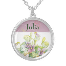 Fleur de naissance de FÉVRIER - pendentif de colli