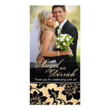 Fleur de Paris Eiffel Tower Thank You sand Photo Greeting Card
