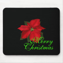 Fleur de Pointsettia de Noël Tapis De Souris
