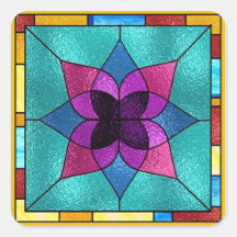 Fleur de regard en verre souillé stickers carrés