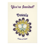 Fleur de tennis de puissance invitation personnalisable
