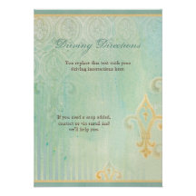 Fleur di Lys Damask 2 - Hotel Accommodations maps Custom Invitation