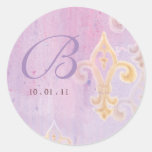 Fleur di Lys Damask 2  - Wedding Seal or Sticker