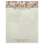 Fleur di Lys Damask Brown Stationery