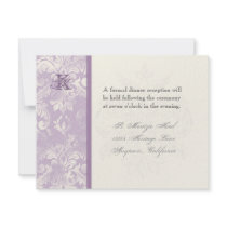 Fleur di Lys Damask - Lilac Reception Invitation