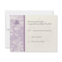 Fleur di Lys Damask - Lilac Response Card