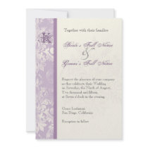 Fleur di Lys Damask - Lilac Wedding Invitation
