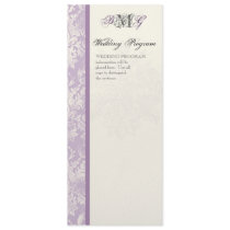 Fleur di Lys Damask - Lilac Wedding Program