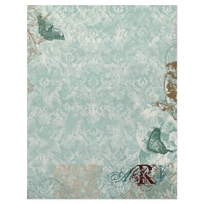 Fleur di Lys Damask - Monogrammed Scrapbook pages by AudreyJeanne