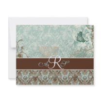 Fleur di Lys Damask - RSVP Response Card Invitation