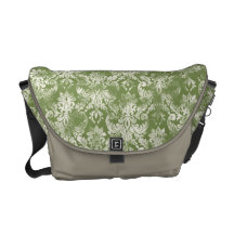 Fleur di Lys Damask Swirl Grunged Trendy Chic Messenger Bag