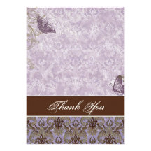 Fleur di Lys Damask - Wedding Thank You Notes Personalized Invitations