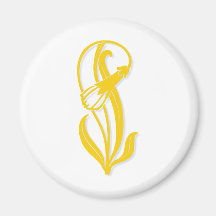 Fleur d'or de Nouveau d'art Aimants Pour Réfrigérateur