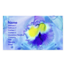 Fleur en pastel d'orchidée bleue cartes de visite personnelles