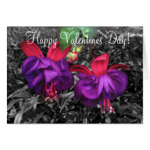 Fleur fuchsia, jour de Valentines heureux ! Cartes De Vœux