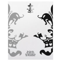 Fleur Heart Crown - Black Letterhead Template