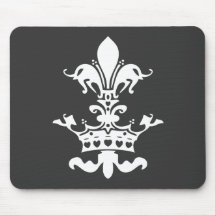 Fleur Heart Crown - Black Mousepad