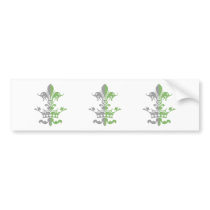 Fleur Heart Crown - Green Bumper Sticker