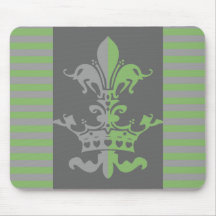 Fleur Heart Crown - Green Mouse Pad
