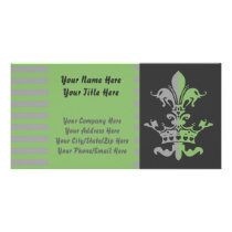 Fleur Heart Crown - Green Personalized Photo Card
