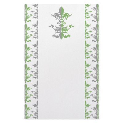 Fleur Heart Crown - Green Stationery by Fleurishes