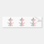 Fleur Heart Crown - Pink Bumper Stickers