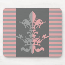 Fleur Heart Crown - Pink Mouse Pad