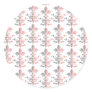 Fleur Heart Crown - Pink Round Stickers