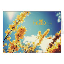 Fleur jaune bonjour carte