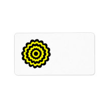 Fleur jaune et noire lumineuse géniale étiquettes d’adresse