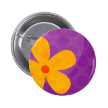 fleur jaune sur le bouton pourpre d'arrière - plan boutons publicitaires