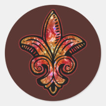 Fleur Medieval - Red Round Sticker