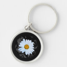 Fleur monochrome de marguerite porte-clés
