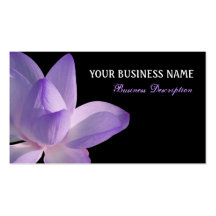 Fleur pourpre de Lotus sur le noir Modèle De Carte De Visite