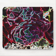 Fleur rougeoyante lumineuse tapis de souris