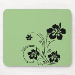 fleur verte et noire de remous tapis de souris