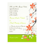Fleurit le faire-part de mariage orange de vert de