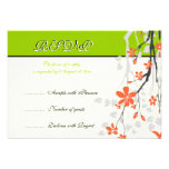 Fleurit le vert de chaux orange épousant la carte  invitation personnalisable