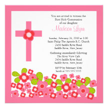 Fleurs assez roses et sainte communion de croix pr invitation