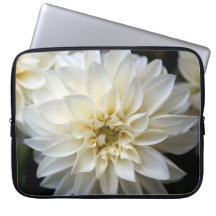 fleurs blanches de dahlia housse pour  ordinateur portable