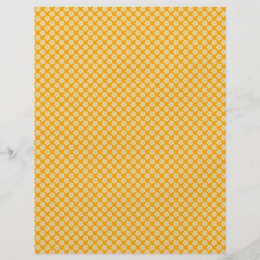 Fleurs blanches mignonnes sur le jaune, arrière -  prospectus avec motif