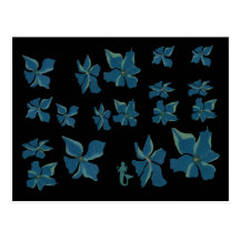 Fleurs bleues avec la sirène carte postale