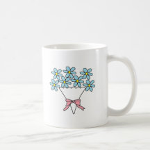 Fleurs bleues mug à café