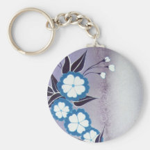 Fleurs bleues porte-clés