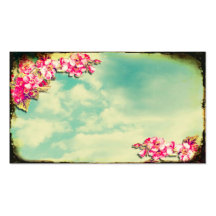 Fleurs de carte de visite dans le ciel